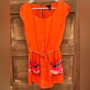 Orange Silk H&M Romper Size 4
